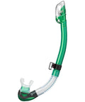 Hyperdry Elite II Dry Top Snorkel for Scuba Diving Gear with translucent tubing, low profile design, silicone mouthpiece.