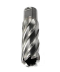 Oscarbide 7/8x2 in annular cutter with 3/4 in Weldon shank, silver steel, front view