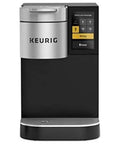 Front view of a Fast Single Serve Commercial Coffee Maker with 4 to 12 oz cup sizes, showing touch controls for busy offices.