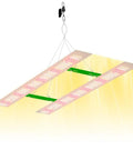Beast 1000W Full Spectrum Grow Light for Indoor Gardens with hanging hooks, emitting warm and cool white light