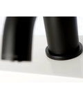 Close-up of Concord Matte Black Bathroom Faucet With Solid Brass Construction, one handle operation, ceramic disc cartridge detail