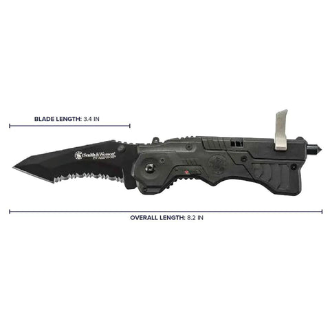 Rock This 8.2 Inch Assisted Opening Tactical Knife Loaded With A 3.4 Inch Serrated Tanto Blade Of High Carbon Stainless Steel Plus Black Nylon Handle