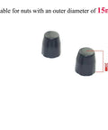 Two black 8 Pack Fifteen Millimeter Bike Hub Axle Dust Covers Replacement End Caps For Bicycle Wheel Nuts Inner Diameter 15 Mm Plastic Covers