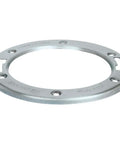 Close-up of Heavy Duty Stainless Steel Closet Flange Repair Ring Elevates Toilet Base By A Solid Three Quarter Inch.