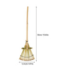 Solid Bamboo Garden Rake For Sandboxes And Landscaping, 19.7 Inch, eco-friendly yard tool, Japanese inspired design, side view