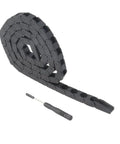 7x7mm Drag Chain Cable Carrier 1 Meter Close Type Black Plastic Flexible R18 with flat wrench