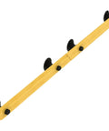 Rock Solid Pine Wood Stair Handrail Featuring Tight Non Slip Grip And Wall Mounted Safety Railing For Indoor Steps Built Tough For Seniors offering a close view of the yellow wood with black grips.