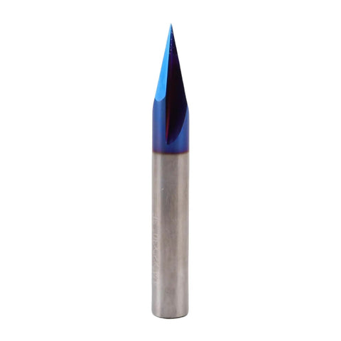 Durable Nano Coated 3 Flute Carbide V Groove Router Bit With 1/4 Inch Shank And 30 Degree Angle for engraving on materials.