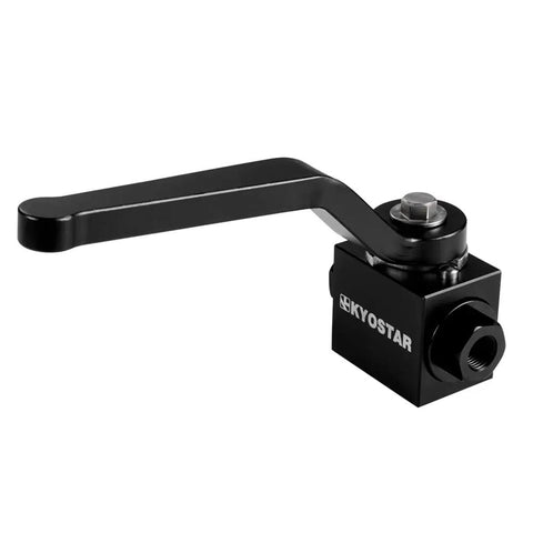 1/8 Inch NPT Aluminum Inline Shut Off Valve For Brake Lines Lock Billet Black Anodized High Performance 6061 T6 Fits Brake Fluid Water Fuel Oil Air Lightweight Durable No Fuss