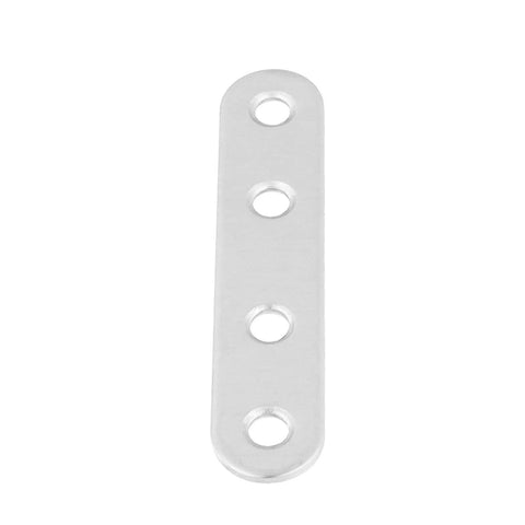 Single plate from Beefy 20 Pack Black Cabinet Brace Brackets 3 Inch Hinge Repair Plates Stainless Steel Flat Mending Plates