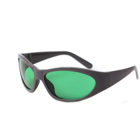 Laser Safety Eye Protection Gear For 635Nm To 660Nm And 808Nm To 830Nm Plus 900Nm To 1100Nm Beams, green lenses, sturdy frames.