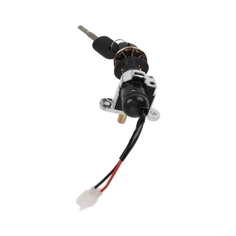 Solid 2 Pin E Bike Ignition Switch Lock Set With Two Keys For Electric Scooters Tricycles Seamless Replacement For Old Broken Units Secure Ride Protection, black metal with wires