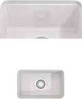 Dual Mount Fireclay 12 Inch Bar Sink With Single Bowl And Strainer White Finish Non Porous Glazed Surface For Easy Cleaning Built To Last With A High Gloss Look top view