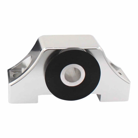 Built Tough Silver Billet Engine Torque Mount Bracket Kit For Honda Civic EG EK B Series D Series 1992 To 2000 CNC Machined 6061 T6 Aluminum with black bushing detail.
