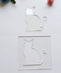 Clear Acrylic Cat Paw Router Template For Woodworking Solid 1/4 Inch Thick Jig For Resin Epoxy Inlay Crafts showing cat shapes.