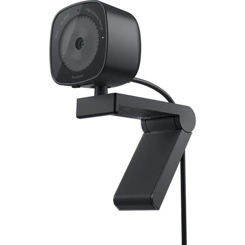Total Game Changer 2K QHD Webcam With Legit Sony Image Sensor And Noise Reducing Mic For Smooth Zoom Calls and Crisp Streaming Built In Privacy Cover Easy Setup, mounted on a black clamp.