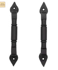 Mystic Colonial Rustic Cast Iron Barn Door Handles Set Of 2 In Black Finish Six And Three Quarter Inch Pull Handles for cabinets