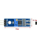 Straight Up Solid Hall Sensor Module For Speed Tracking And Revolution Counting With Magnetic Trigger Switch And Lm393 Comparator Board For Dc 5V Power And No Hassle Build Projects, measuring 35mm by 10.6mm with pin outputs.