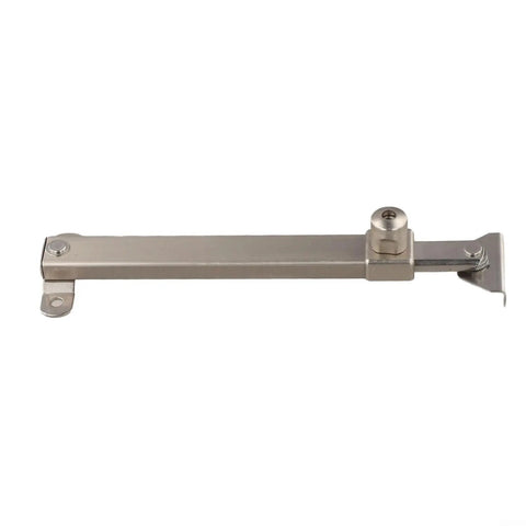7 Stage Adjustable Window Opening Limiter Lock For Casement Windows, Stainless Steel Stopper With Rotary Safety Lock, Silver