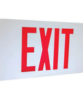 LED Die Cast Exit Sign With White Housing, Single Face, Red And Green Lettering, Dual Voltage 120/277 VAC, 60 Hz, Wall Mount