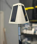 Heavy Duty Solar Hanging Enclosure For LoRa Nodes, rugged white plastic housing with solar panel for outdoor use.