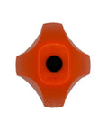 Top view of Screwdriver 2.0 Drill Attachment For Quick Ground Screw Installation And Removal with orange casing and visible 3/8 in hex drive.