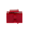 Red Cat6 RJ45 inline keystone coupler, female-to-female Ethernet adapter for wall plate or patch panel