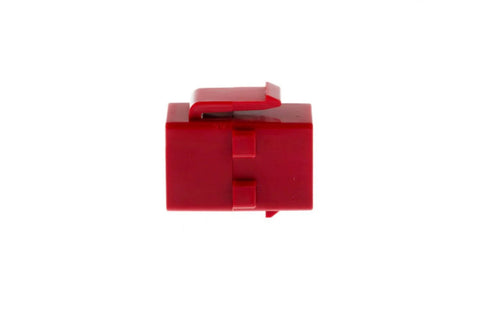 Red Cat6 RJ45 inline keystone coupler, female-to-female Ethernet adapter for wall plate or patch panel