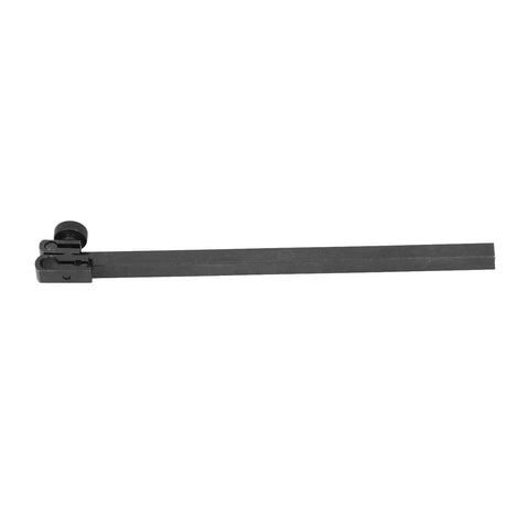 Aramox aluminium alloy height adaptor clamp; side view of long black shaft with knurled knob.