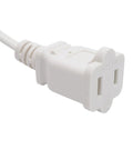 10 Foot Polarized Two Prong Power Cord With Two Outlet Extension Cable NEMA 1-15P To 1-15R 10A 125V White