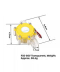 Portable 12V Hydroelectric Generator Water Turbine with dimensions displayed for camping power on the go