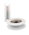 Heavy Duty 100 Pcs U Groove Plastic Coated Bearings 608ZZ featuring smooth POM roller for machine mods and DIY skate projects.