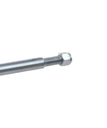 Close-up of Beefed Up Heavy Duty 1 Inch Diameter 36 Inch Steel Axle Rod With Step Down From One Inch To Three Quarter Inch And Three Quarter Inch By Sixteen Fine Thread Plus One Quarter Inch Keyway For ATVs Go Karts Quads And Dune Buggies showing threaded end