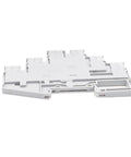 50 Pcs DIN Rail Terminal Block 3-Level Spring Clamp Compact Connector PT 2.5-3L 2.5mm2 For Sensor And Actuator Wiring Gray