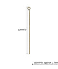 Bronze Tone Iron Eye Pins 50mm 21 Gauge 0.7mm For Jewelry Making Findings Diy Craft Necklaces Bracelets Earrings Head Pins 200 Pcs, 50mm pin