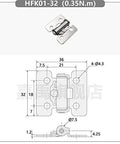 Diagram of Stainless Steel Torque Hinge With Friction Damping And Free Stop For Precise Positioning In Furniture Hinges