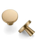 Champagne Bronze Cabinet Knobs Built From Tough Zinc For Kitchen Revamp Projects Ten Piece Set with smooth round design.
