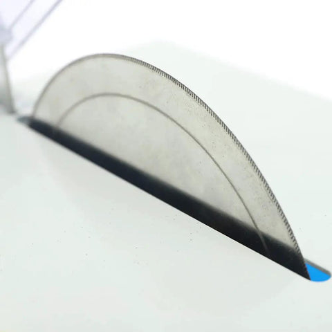 Close-up of saw blade in DIY Jewelry Lapidary Saw And Polisher Kit With 1.18 Inch Cut Depth, mini table saw machine.