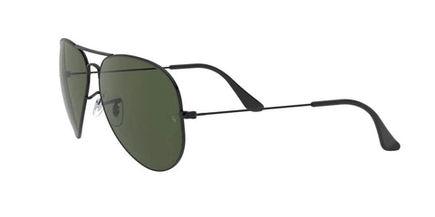Unisex Aviator Sunglasses Oversized Metal Frame In Black And G15 Green, Classic Pilot Style With Bronze Rims, 62 mm Lens Width
