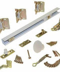 1700 Series 30 Inch Track For Two Panel White Bi Fold Hardware Set with top hung smooth operating system components visible