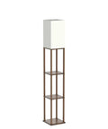 Floor Lamp With Shelves, Dual USB Ports And Built In Outlet, Remote Controlled, 3 Color Temperature LED Bulb, tall display.