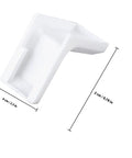 28 Pack White Plastic Corner Brackets For Furniture Reinforcement Anti Slip Desk And Chair Corner Braces shown with dimensions