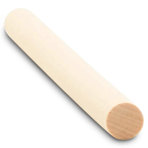 Premium Pre Sanded Wood Dowel Rods Half Inch By 6 Inches 25 Piece Pack Of Genuine Unfinished Hardwood Sticks on white background.