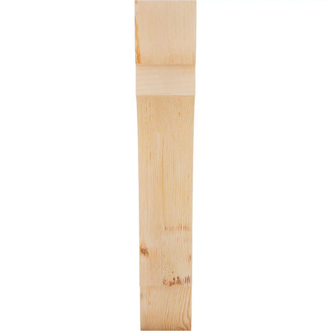 Front view of Olympic Rough Sawn Knee Brace In Douglas Fir Six Inch Wide By Twenty Four Inch Deep By Thirty Six Inch High Handcrafted Timber Accent