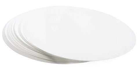 Qualitative Filter Paper 9 cm Disk 10 Micron Pore Size Medium Speed 85 GSM Lab Grade Pack of 100 for Chemistry Filtration and Sample Prep for Home Lab Use Ideal for Qualitative Testing and Routine Laboratory Filtration of Powders and Liquids stacked sheets