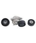 Get Your Engine Piping Sorted With This Snappy 1 Set Serpentine Belt Tensioner Idler Pulley Kit That Slays It On BMW Series 3, 5, X5, M3 And Z4 Models For Rock Solid Performance And Zero Drama In Your Car Life. set of black idler pulleys with silver tensioner