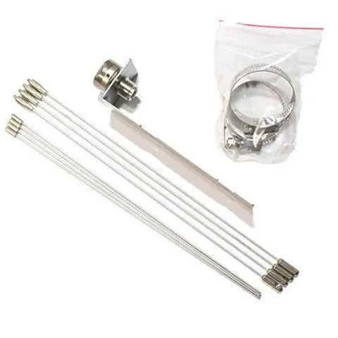 Ground Plane NMO Mount Kit With Four 21 Inch Radials And SO239 Connector, clamps, and bracket for mounting on 2 inch poles.