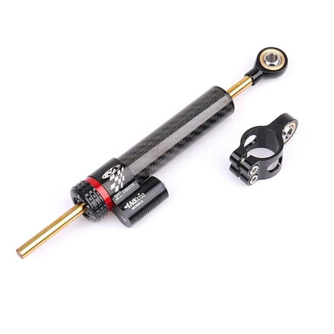 Carbon Fiber Look Steering Damper Kit For Dual Motor Electric Scooters, Precision Hydraulic Dampers Cut 90 Percent Of Handlebar Vibration At 40 MPH Or More