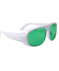 Top Shelf Laser Safety Glasses Offering Heavy Duty Wide Band Eye Protection Od3 Plus And Od5 Shielding For Red And Near Infrared Beams With Clear Optics with green lenses