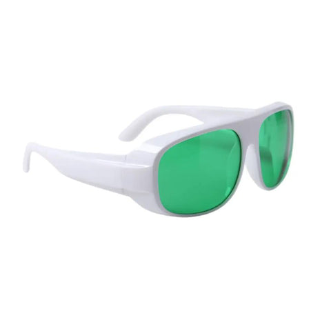 Top Shelf Laser Safety Glasses Offering Heavy Duty Wide Band Eye Protection Od3 Plus And Od5 Shielding For Red And Near Infrared Beams With Clear Optics with green lenses